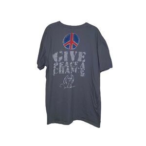 English Laundry John Lennon Self Portrait Give Peace a Chance Shirt Size 2XL
